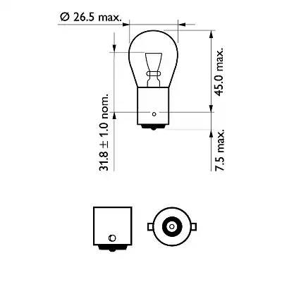 Лампа 12V P21W BA15s +60% блистер (2шт.) VisionPlus PHILIPS 12498VPB2 PHILIPS