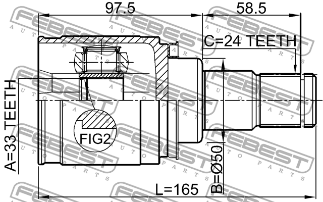 ШРУС 0411-CY3MTLH 0411-CY3MTLH FEBEST