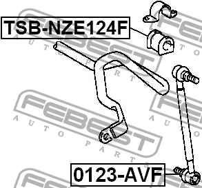 Втулка стабилизатора TOYOTA COROLLA/FIELDER CE121,NZE12,ZZE12 2000.08-2006.09 TS TSB-NZE124F FEBEST