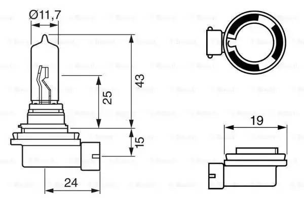 Лампа 12V H9 65W PGJ19-5 Pure Light BOSCH 1 987 302 082 BOSCH