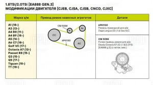 Ролик приводного ремня с натяжным механизмом CM5084 TRIALLI