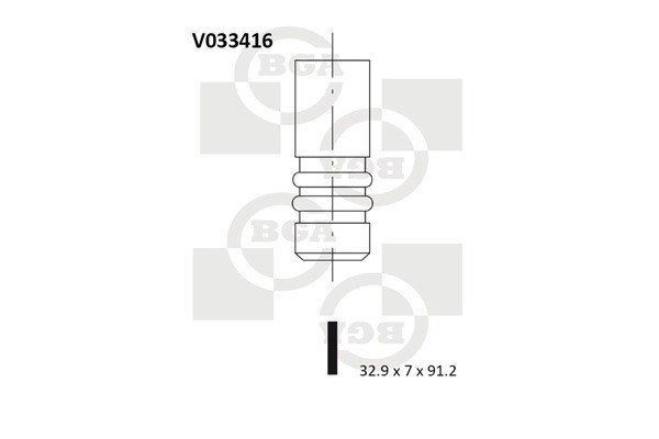 клапан выпускной! 32.9x7x91.2\ VW Passat/Sharan/Golf/Polo 1.6-2.0 94> V033416 BG AUTOMOTIVE