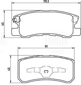 Колодки тормозные дисковые задние керамические PRO PF1104CR TRIALLI