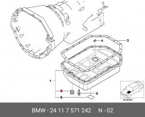 Резьбовая пробка !M16X1.5 \BMW 3' E46, 5' E39, 7' E38, 8' E31, X5 E53, Z8 E52 24 11 7 571 242 BMW