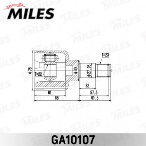 ШРУС внутренний FORD FOCUS II 2004- GA10107 GA10107 MILES