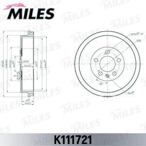 Барабан тормозной VW POLO/SKODA RAPID RUSSIA K111721 K111721 MILES