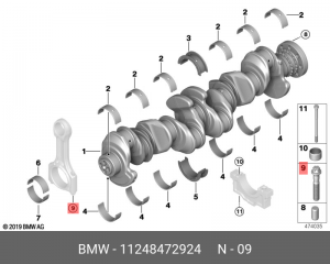 болт двигателя! M9x47\ BMW 11 24 8 472 924 BMW