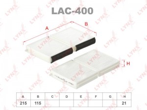 фильтр салона! 215x115x21\ Mazda 323/626/Premacy 97> LAC-400 LYNXAUTO