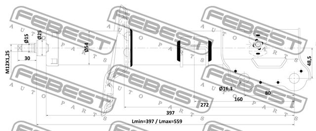 Амортизатор передний правый GAS.TWIN TUBE 12110-007FR FEBEST