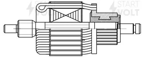 Ротор стартера для а/м Daewoo Nexia (94-)/Chevrolet Lanos (05-) 1.5i (тип BOSCH) SR 0557 START VOLT