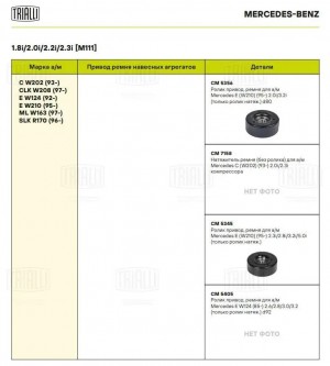Ролик привод. ремня Mercedes E (W210) (95-) 2.3i/2.8i/3.2i/5.0i (только ролик на CM 5345 TRIALLI