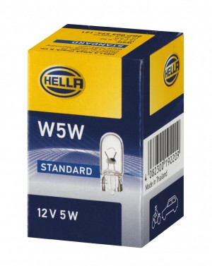 Лампа подсветки W5W 12V 5W "Hella" (W2,1 x 9,5d)  10шт 8GP003594-121 HELLA