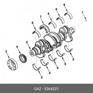 ВАЛ КОЛЕНЧАТЫЙ ГАЗ-3302 ДВ.CUMMINS ISF 2.8 (ОАО ГАЗ) 5264231 5264231 GAZ GAZ