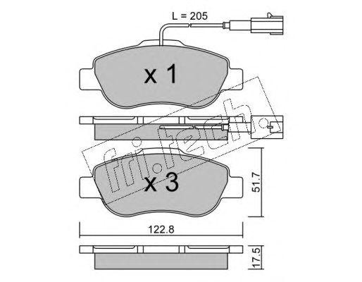 Колодки тормозные FORD Ka (08-) FIAT 500 (07-) передние (4шт.) 6541 FRITECH
