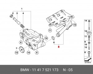 Маслоотражатель BMW 1 (E81,E87),3 (E46,E90) крышки клапанной OE 11 41 7 521 173 BMW