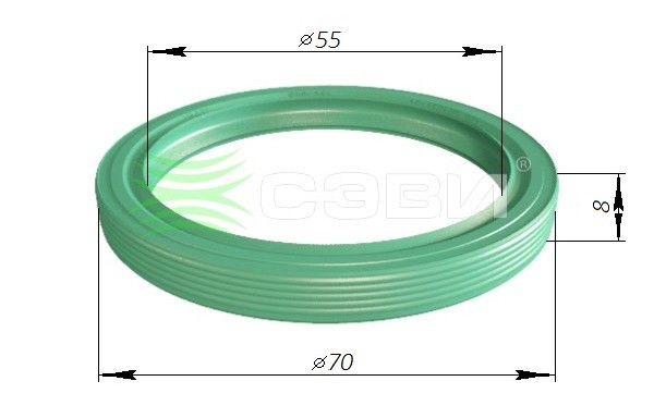 Сальник коленвала для а/м ГАЗ 406 дв. передний (55х70) "СЭВИ-ЭКСТРИМ" 8025 SEVI