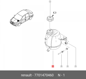 Бачок расширительный ЛАДА Largus RENAULT Logan (05-),Sandero,Duster OE 7701470460 RENAULT