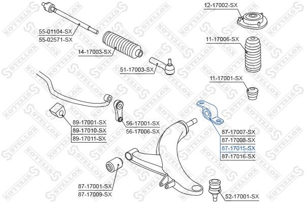сайлентблок пер. рычага зад. п.!\ Subaru Legacy B12 99-03 87-17015-SX STELLOX