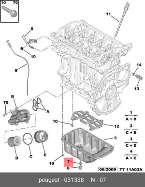 прокладка пробки сливной!\ Citroen XM/ZX 89-97, Renault Laguna 93-01 0313 38 CITROEN PEUGEOT
