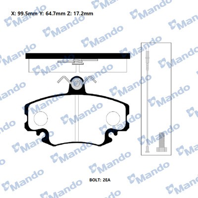 Колодки тормозные ЛАДА Largus RENAULT Logan,Clio PEUGEOT передние (4шт.) MANDO MPC01 MANDO