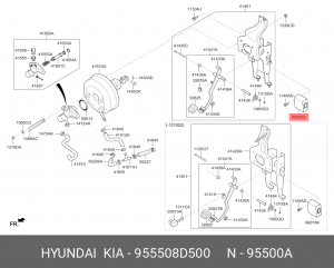 Реле поворота HYUNDAI HD65,78,120,Universe дв.D4GA,D6GA OE 955508D500 HYUNDAI KIA