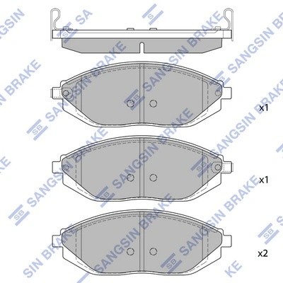 Колодки тормозные передние Daewoo Lanos/Matiz,Chevrolet Spark 0.8-1.5i 98 SP1392 SP1392 SANGSIN