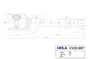ШРУС внутренний CV22997 HOLA