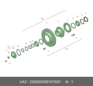 Диск тормозной УАЗ Профи (1шт.) (ОАО УАЗ) 236020350107601 UAZ UAZ