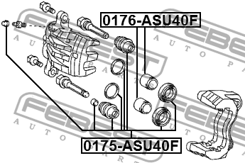 Ремкомплект передн суппорта TOYOTA HIGHLANDER U45/U48 4WD 2007-2013 0175-ASU40F 0175-ASU40F FEBEST