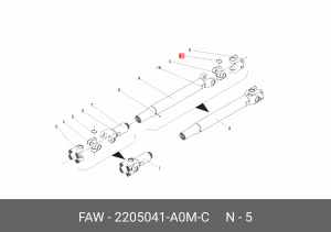 Кольцо стопорное FAW J7,4180 крестовины вала карданного OE 2205041-A0M-C FAW