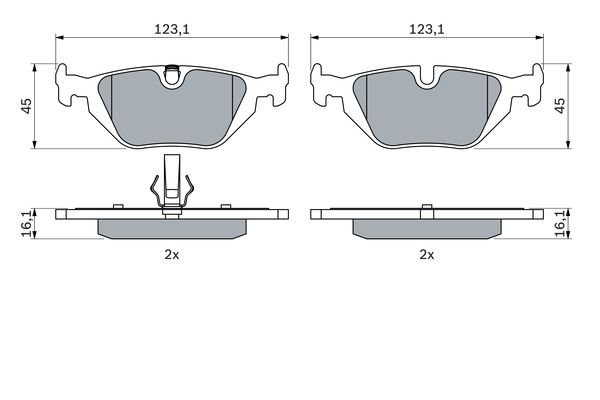 Колодки тормозные BMW 3 (E36),5 (E28),7 (E32) задние (4шт.) BOSCH 0 986 424 484 BOSCH
