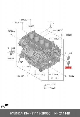211192R000 ЗАГЛУШКА БЛОКА ЦИЛИНДРОВ 211192R000 MOBIS