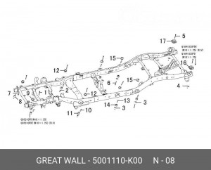 ПОДУШКА КУЗОВА №1 HOVER (ВЕРХНЯЯ) 5001110K00 GREAT WALL