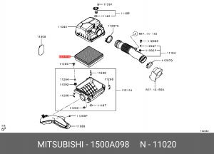 фильтр воздушный!\ Mitsubishi L200 2.5Di-D 05> 1500A098 MITSUBISHI