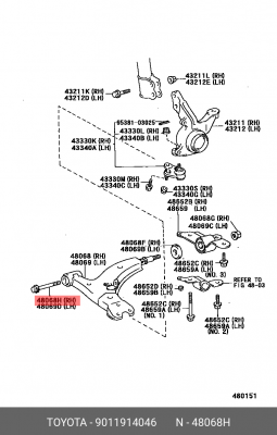 болт крепления нижнего рычага!\ Toyota 90119-14046 TOYOTA