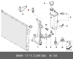 термостат!\ BMW E46/E53/E83 2.0d-3.0d all 17 11 2 249 366 BMW