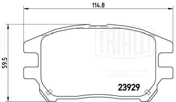 Колодки торм. Lexus RX (00-) 3.0i диск. перед. (PF 4357) PF4357 TRIALLI