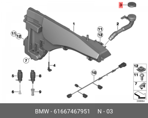 Крышка бачка стеклоомывателя 61667467951 61 66 7 467 951 BMW