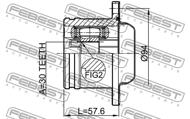 ШРУС внутренний к-кт!\ Skoda Fabia 00-08, VW Bora 98-05/Golf IV 97-06/Polo 01 1711-TT FEBEST