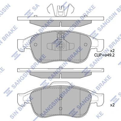 Колодки тормозные RENAULT Duster (10-),Megane (10-) передние (4шт.) SANGSIN SP1390 SANGSIN