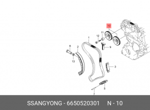 Звездочка ГРМ SSANGYONG Actyon (06-),Kyron (05-),Rexton (03-) (D20/27) распредва 6650520301 SSANG YONG