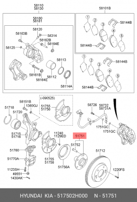 СТУПИЦА КОЛЕСА 51750-2H000 517502H000 HYUNDAI KIA