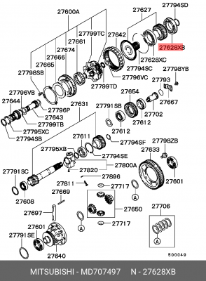 Подшипник MITSUBISHI ОЕ MD707497 MITSUBISHI