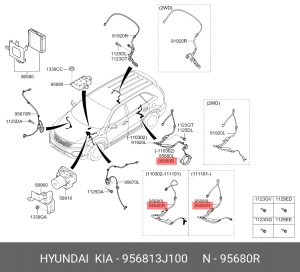 ДАТЧИК АБС (КОЛИЧЕСТВА ОБОРОТОВ КОЛЕСА) 956813J100 HYUNDAI KIA