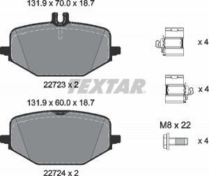 Колодки тормозные (дискового тормоза) 2272303 2272303 TEXTAR