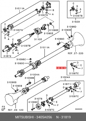 Крестовина карданного вала 3405A056 3405A056 MITSUBISHI