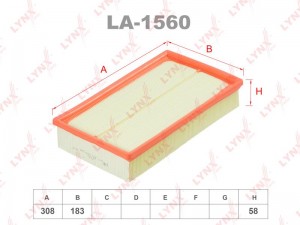 Фильтр воздушный подходит для AUDI 80 1.6-2.8 94/100 2.0-2.8 94/A6 1.8-2.8 94-97 LA-1560 LYNXAUTO