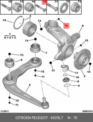 болт! поворотного кулака 10x150\Peugeot/Citroen 6925.L7 CITROEN PEUGEOT