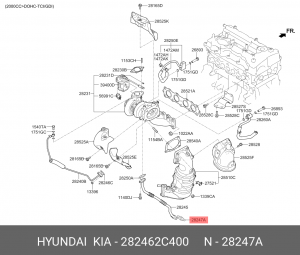 ПРОКЛАДКА ТУРБОКОМПРЕССОРА 28246-2C400 282462C400 HYUNDAI KIA