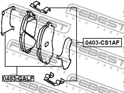 Монтажный комплект для дисковых колодок MITSUBISHI LANCER 2000-2009 0403-CS1AF 0403-CS1AF FEBEST
